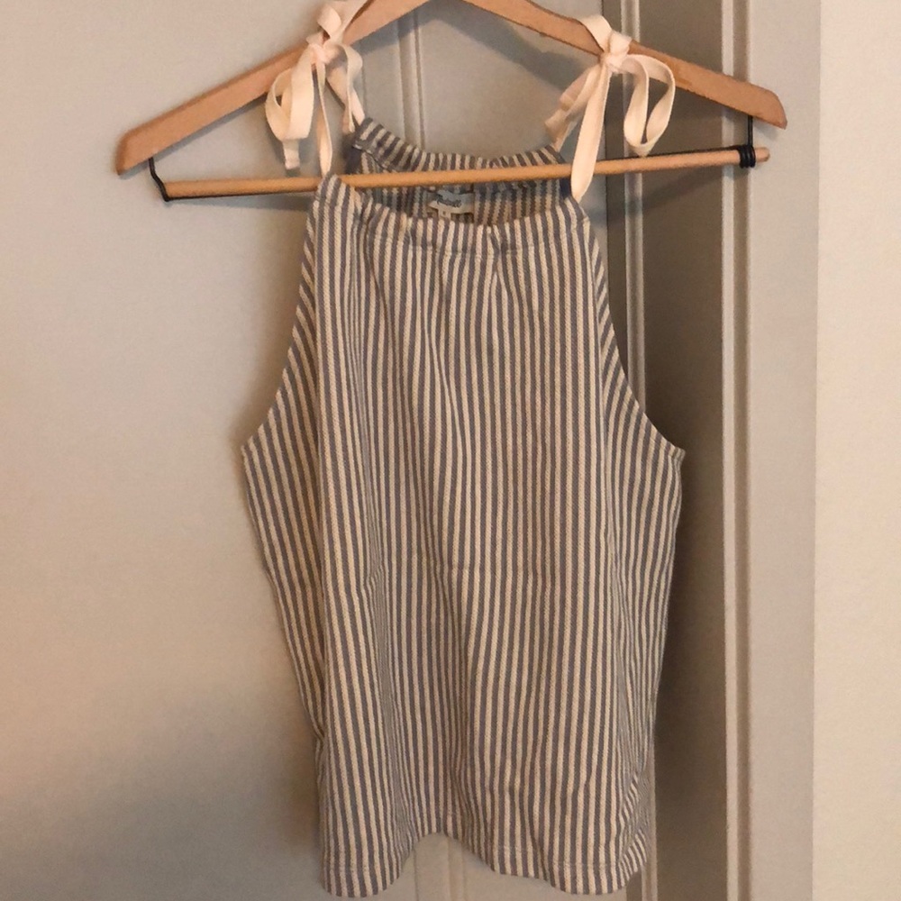 Steel Grey/Cream Tie Shoulder Madewell Top